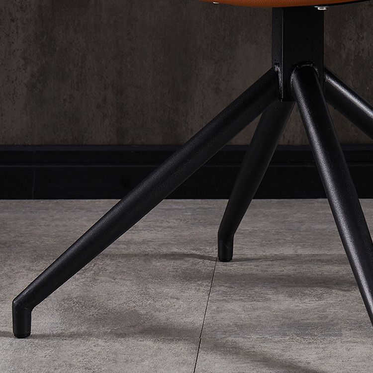 Contemporary Dining Room Side Chairs Matte Finish Leather Parsons Armless Chair