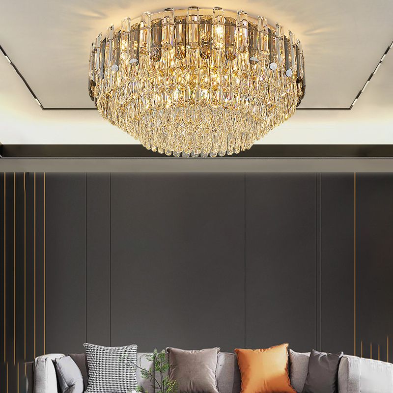 Modern Flush Mount Light Fixtures Flush Ceiling Lamps with Crystal Shade for Living Room