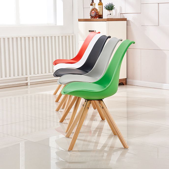 Contemporary Beech Wood Chairs Solid Back Side Kitchen Chair (Set of 4)
