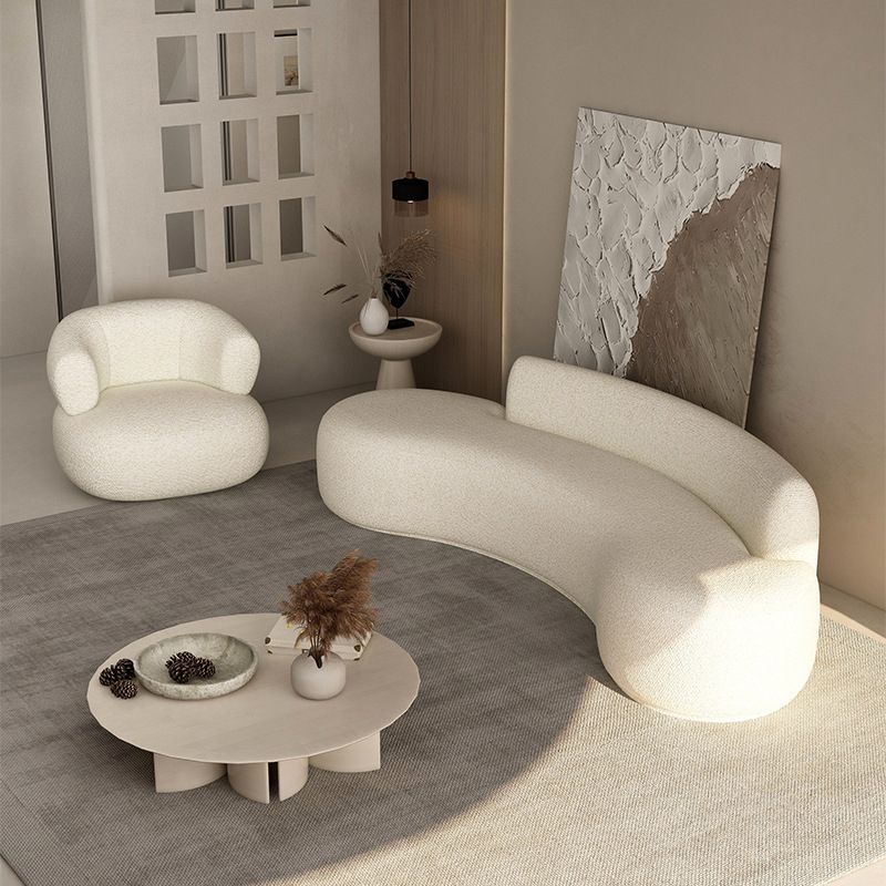 Contemporary Curved Settee Armless Tight Back Sofa for Living Room