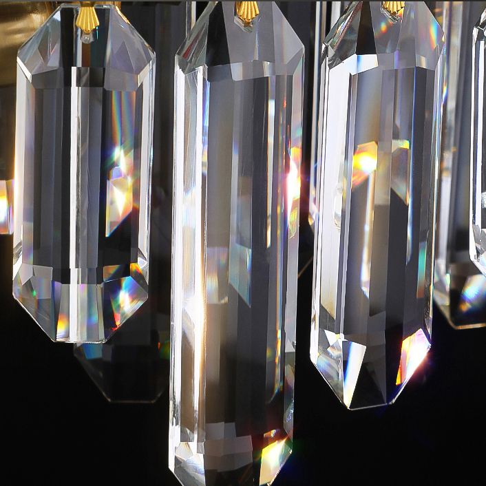 Light Luxury Style Pendant Chandelier Light Circular Crystal Hanging Chandelier