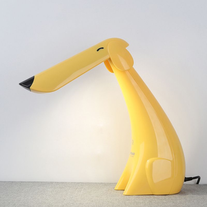 Toucher le gradation en doggy doggy caricaille légère LAMPE LED jaune en plastique avec design rotatif pour la chambre pour enfants