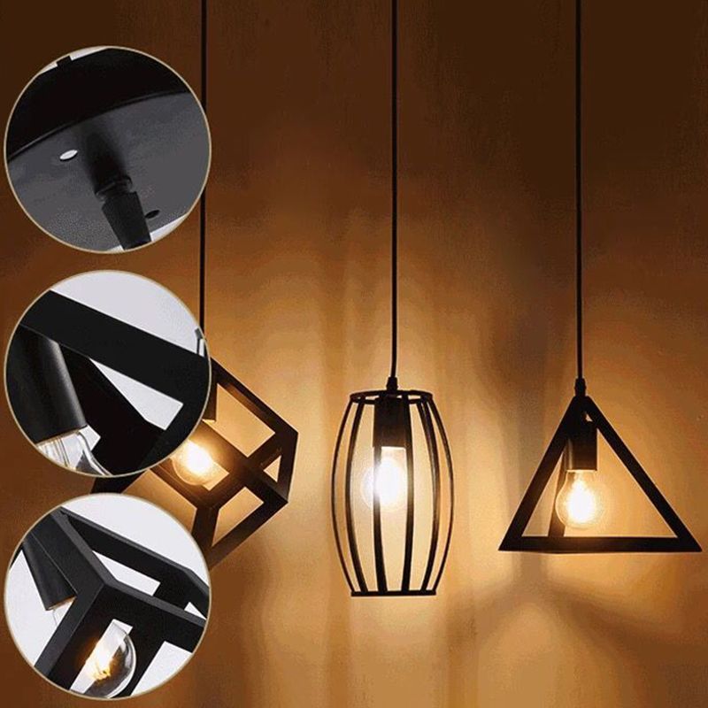 1 leichte Käfig -Leuchten Retro Industrial Style Metallic Hanging Pendell Leuchten für Bar