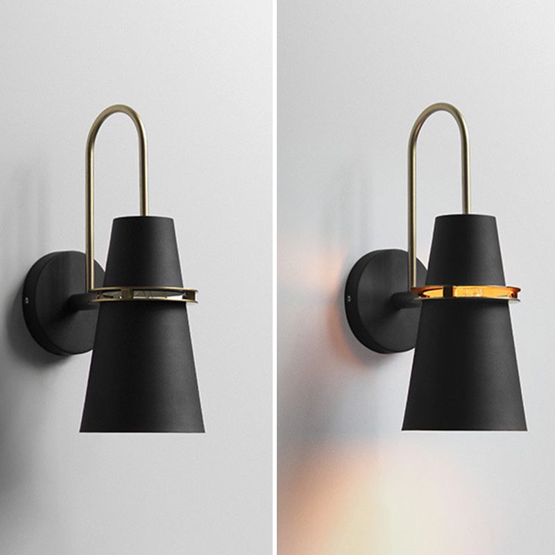 Lampade a parete conici in stile nordico Fissaggi di illuminazione a parete metalliche per camera da letto