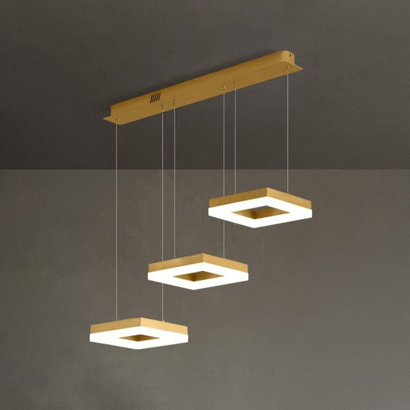 Loop-förmige Acryl 3-Licht-Anhänger Minimalismus LED Hängende Beleuchtung für Esszimmer