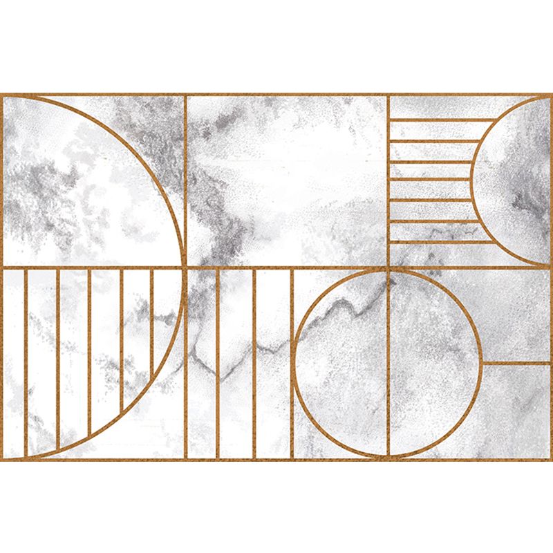 Marble Geometry Pattern Rug Polyester Modernist Rug Washable Anti-Slip Backing Carpet for Parlor