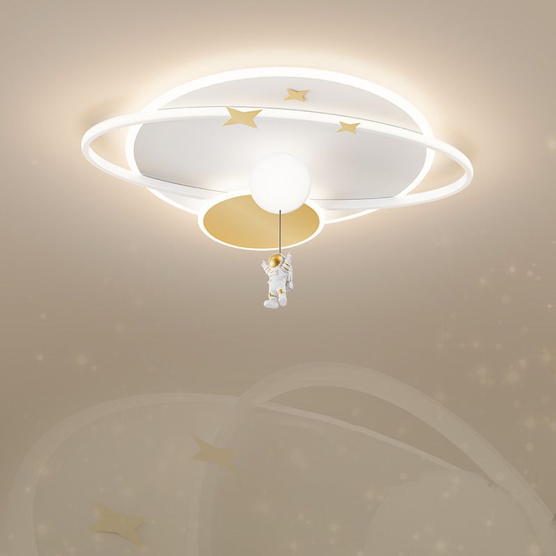 Kids Flush Mount Light Astronaut Metal Ceiling Light Fixture for Bedroom