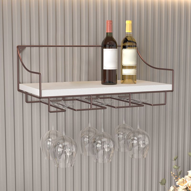 16.9" x 9" x 7" Modern Wine Holder Rack Meta Wall Mounted Wine Jail with Shelf