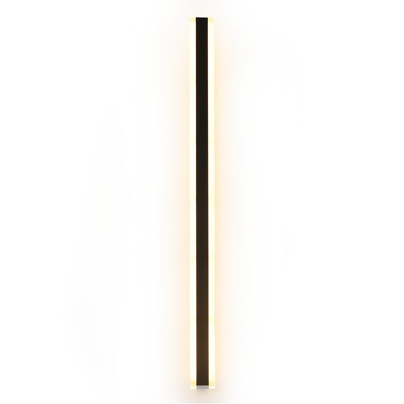 Linear Shape Metal Wall Mount Lighting Modern 1-Light Wall Mounted Light Fixture in Black
