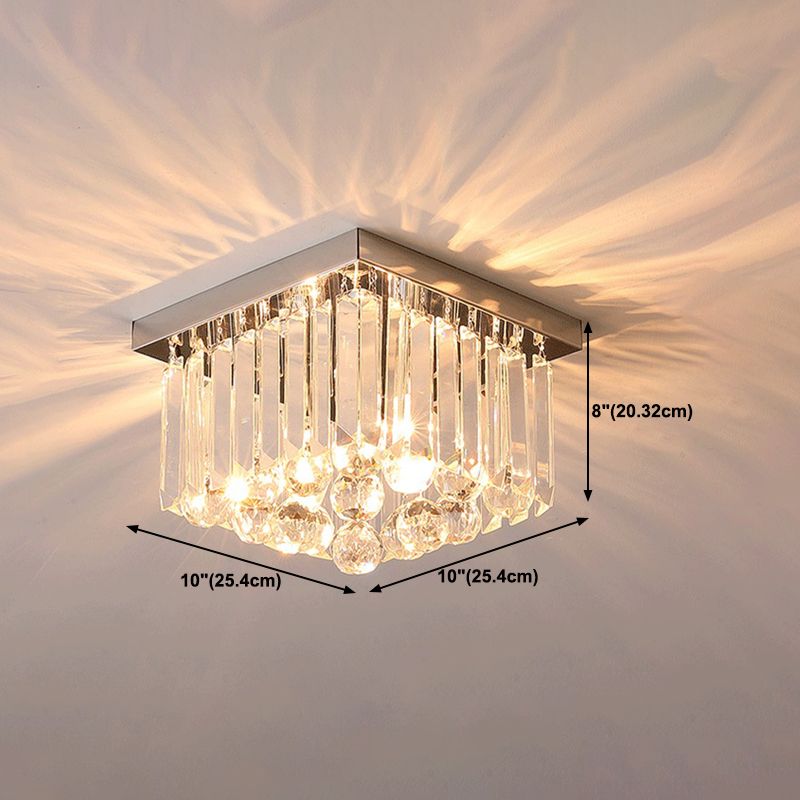 Modern Minimalist Ceiling Lamp Nordic Crystal Flush Mount Light Fixture for Bedroom