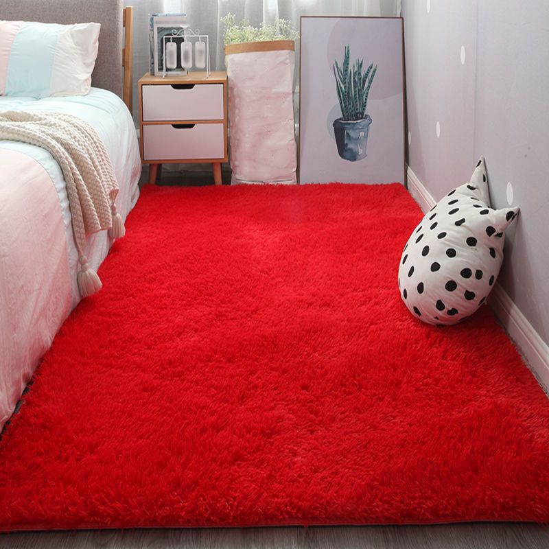 Comfort Home Decoration Area Rug Plain Shag Carpet Polyester Non-Slip Backing Indoor Carpet