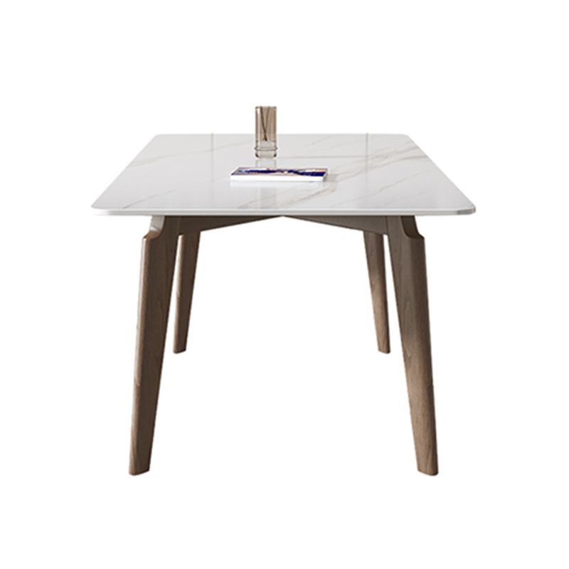 Ash Solid Wood Legs Dining Table Mid-Century Rectangle Dining Table