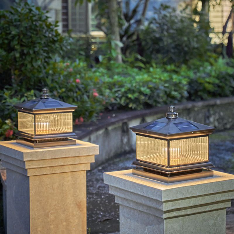 Modern LED Pillar Lamp Simple Solar Lighting Fixture for Garden