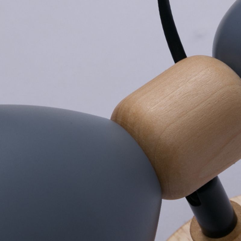 Wrought Iron Macaron Wall Sconce in Modern Concise Style Wooden Dome Wall Lamp for Interior Spaces