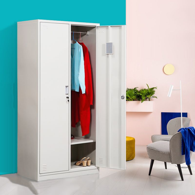 Contemporary Style Steel Wardrobe White Colour Wardrobe Closet for Home
