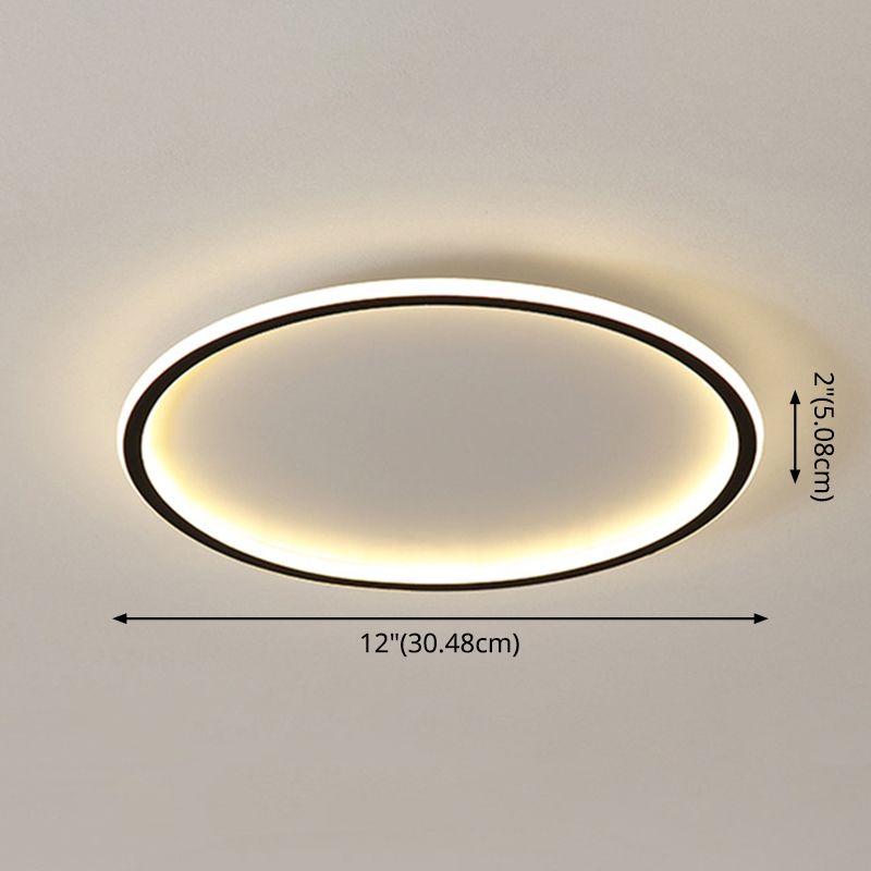 Ronde inbouwlampen Eigentijds aluminium plafondmontagearmatuur voor woonkamer