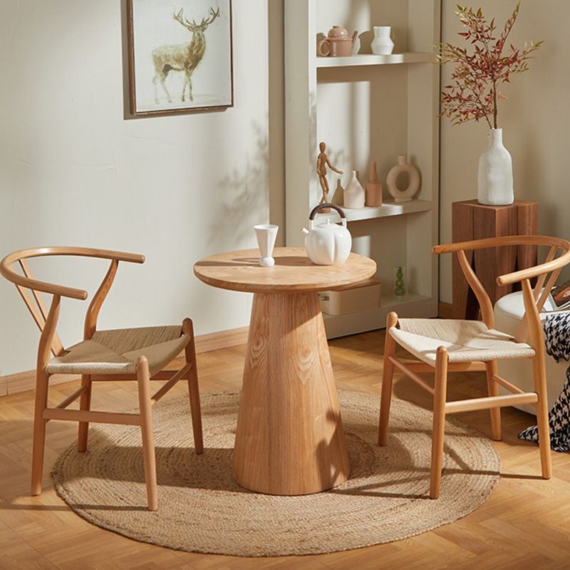 Contemporary Coffee Table Solid Wood Pedestal Coffee Cocktail Table