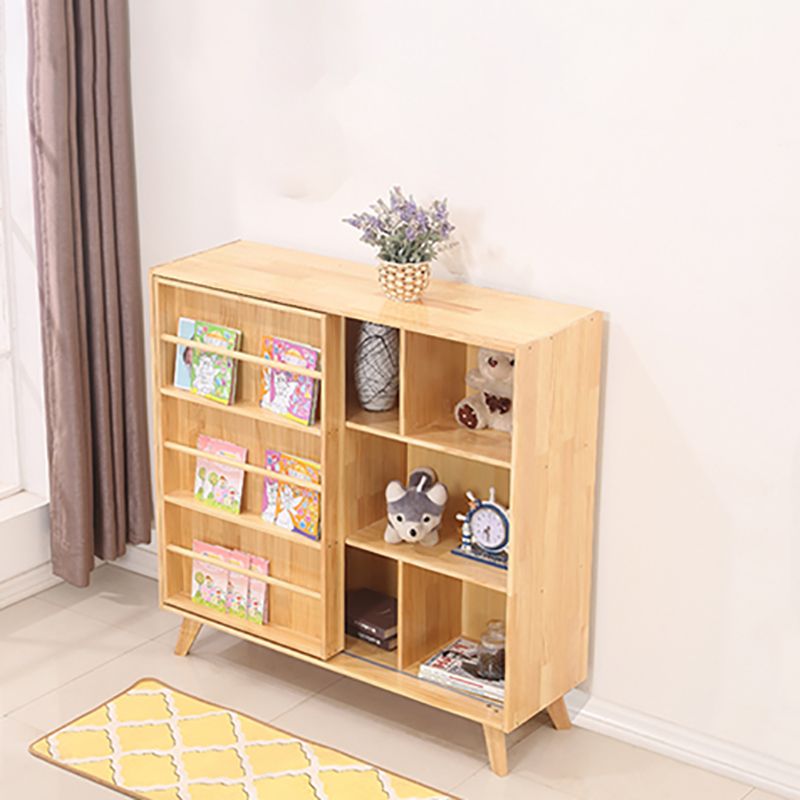 Scandinavian Closed Back Bookshelf Freestanding Book Shelf with 1 Door