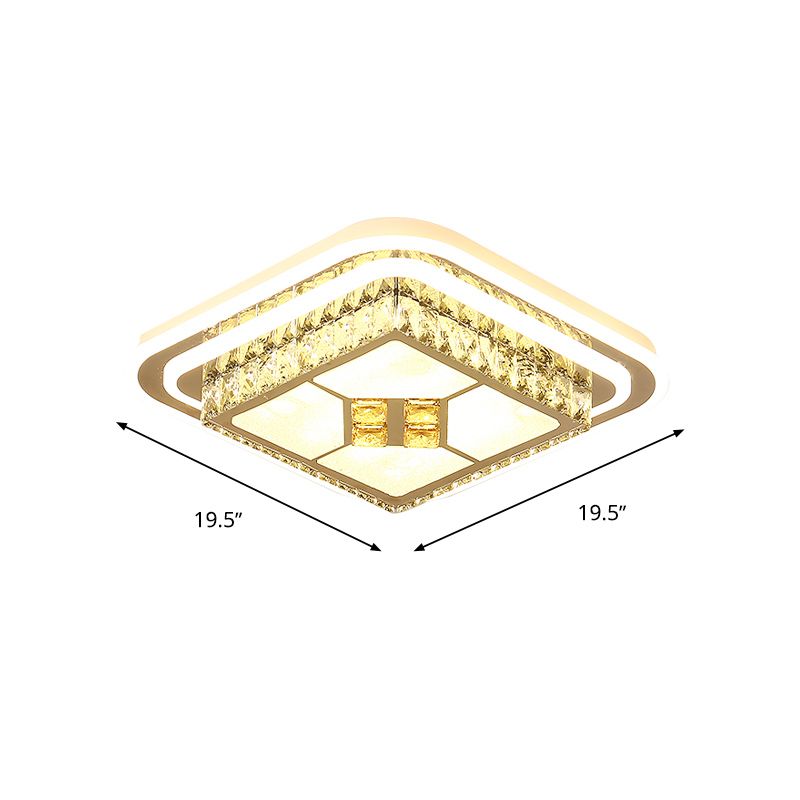 14"/19,5"/23,5" breite weiße LED-Deckenmontageleuchte, moderne quadratische Deckenleuchte aus Acryl für Schlafzimmer mit warmem/weißem Licht/stufenloses Dimmen mit Fernbedienung