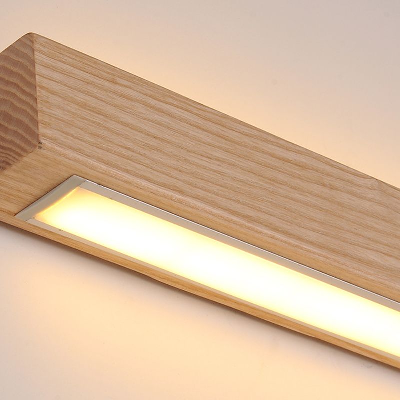 Sombra lineal madera pared apliques de estilo moderno luz de pared de luz simple en marrón