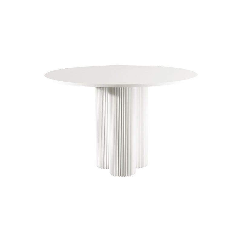 Modern Style Coffee Table with Abstract Base Design Round Wooden Table