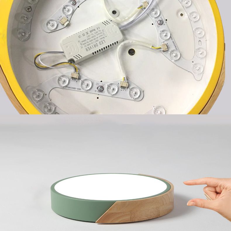 Lampada da soffitto a LED a forma rotonda in stile moderno e semplice macaroon in acrilico 1 luce per la camera degli ospiti dell'hotel studio