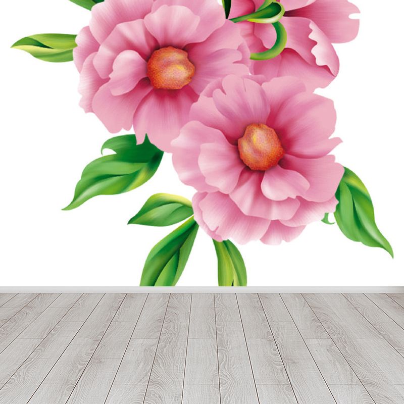 Modern Florentine Mural Wallpaper for Girls Room Customized Wall Covering in Pink