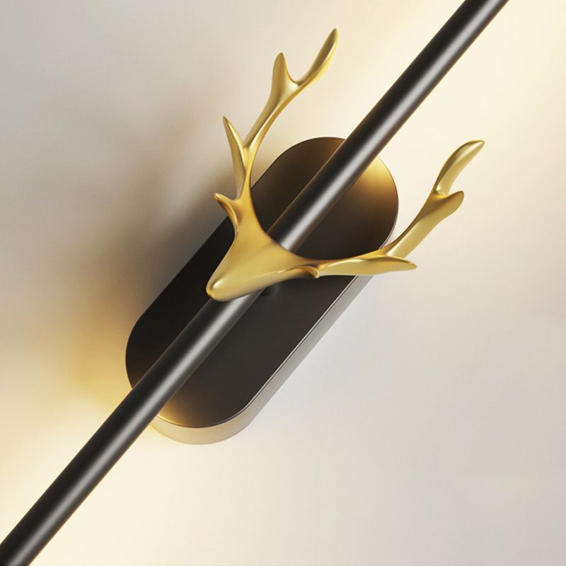 1-licht lineaire schaduwmuur SCONCE Moderne eenvoudige stijl wandverlichting in zwart