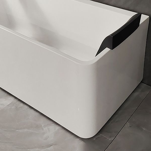Back to Wall Soaking Bathtub Antique Finish Rectangular Modern Tub (Board not Included)
