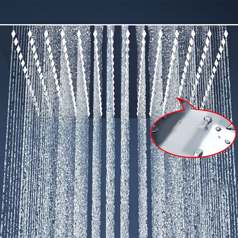 Contemporary Fixed Shower Head with Shower Arm Rain Fall Wall-Mount Showerhead