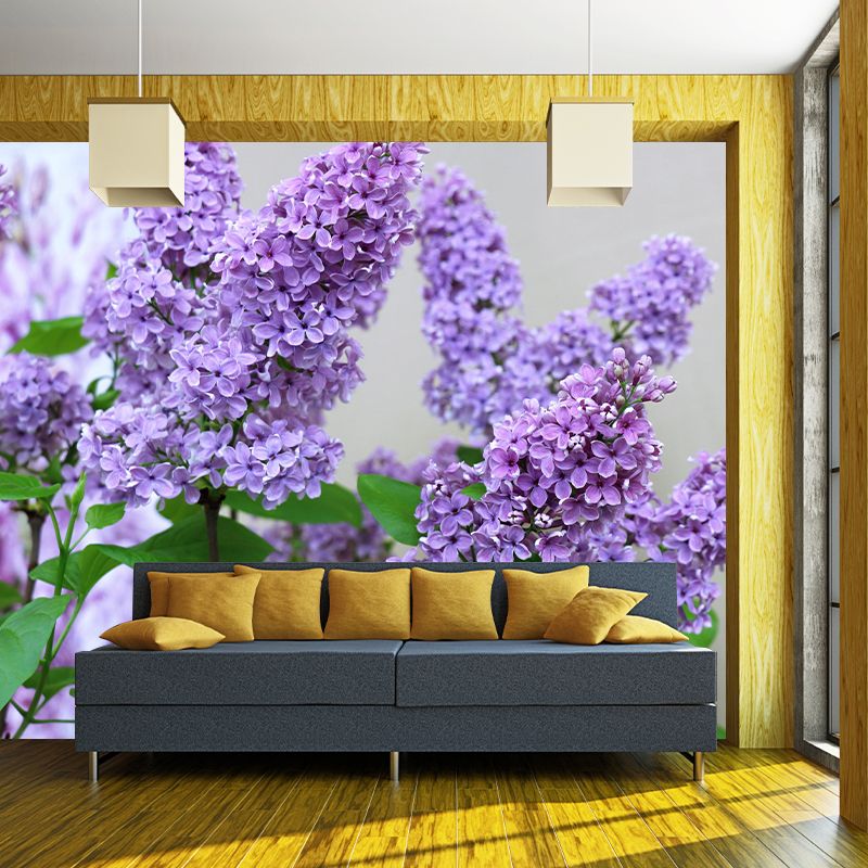 Lilac Contemporary Mural Decal Sitting Room Moisture Resistant Wall Decor