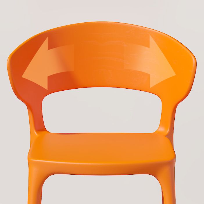 Minimalist Plastic Dining Armless Chair Colorful Wingback Side Chair