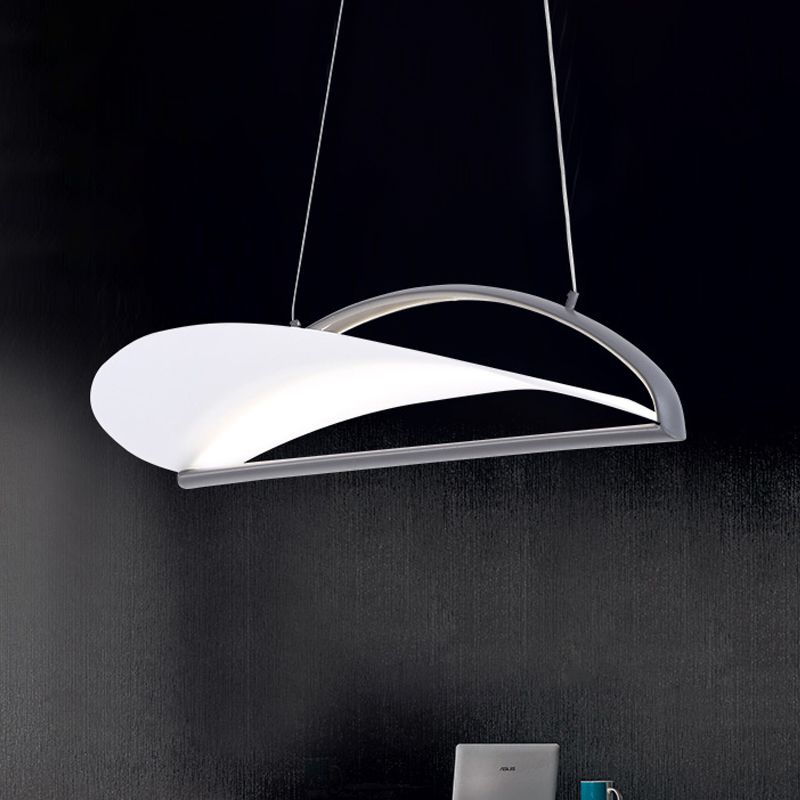 Lámpara de luz de techo ultra delgada gris/blanca lámpara colgante acrílica LED minimalista, 16.5 "/23.5" de ancho