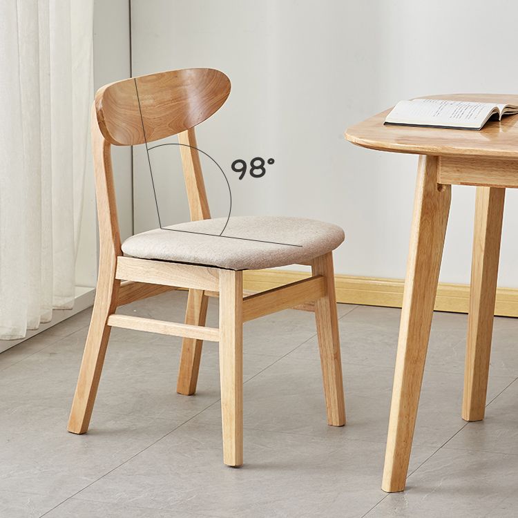 Chaise d'appoint de salle à manger moderne en bois avec coussin, chaise d'appoint à dossier ouvert pour la cuisine