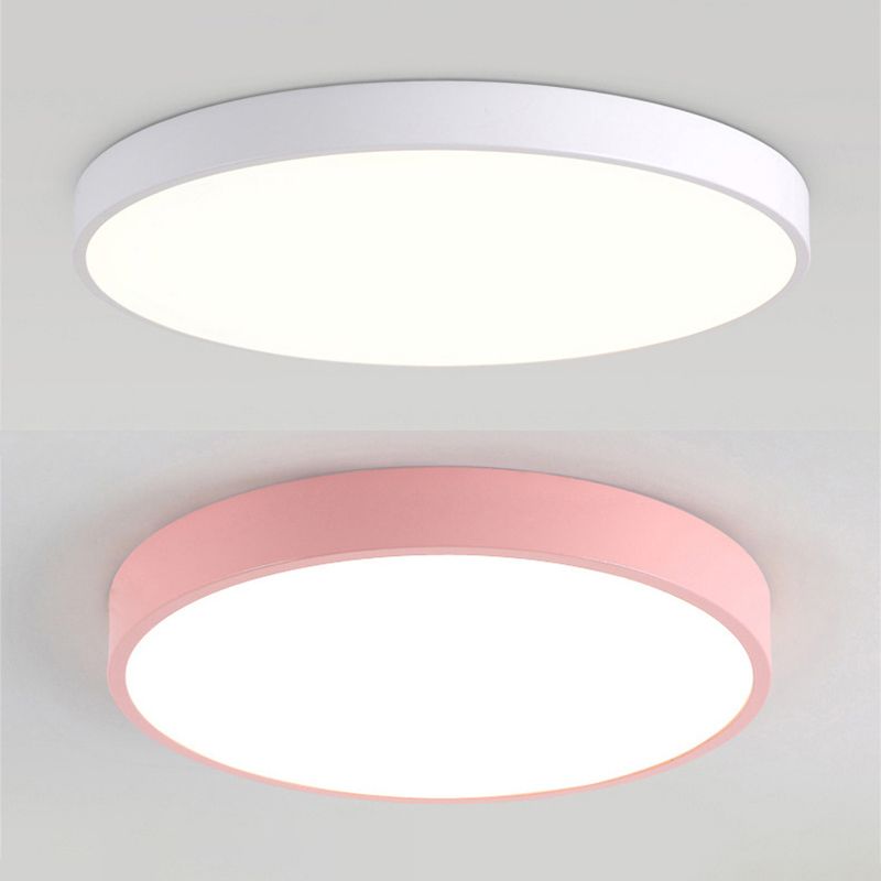 Round Acrylic Flush Ceiling Lights Modern Style 1-Light Flush Mount Light Fixtures