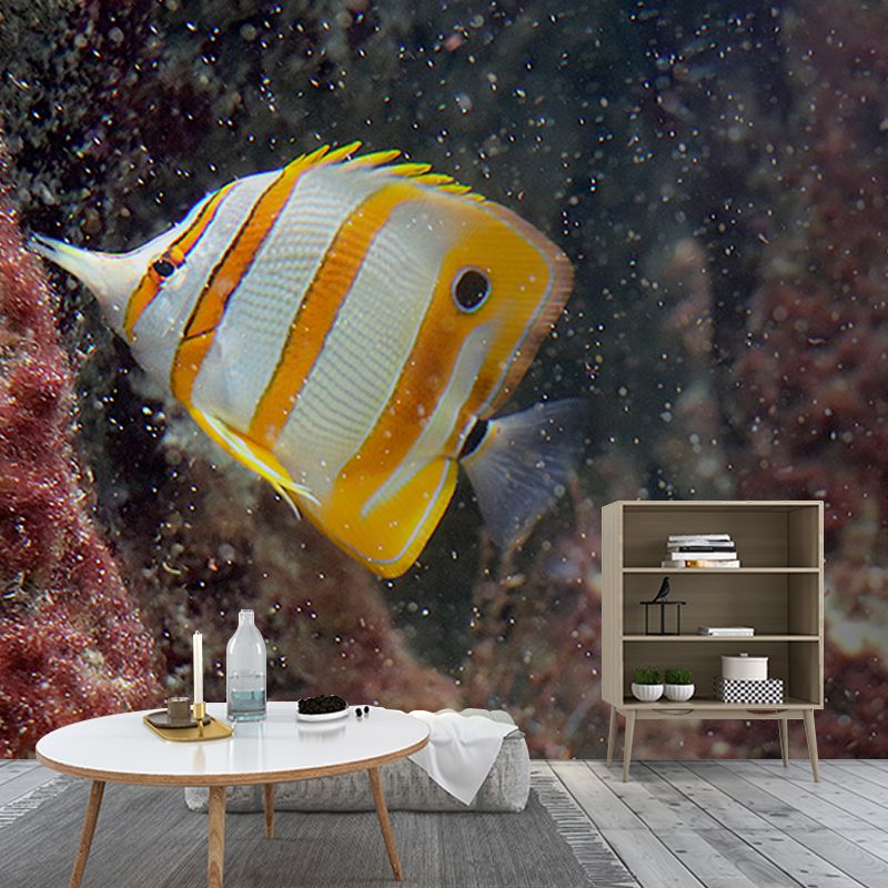 Lifelike Wall Mural Tropical Fish Printed Living Room Wall Mural