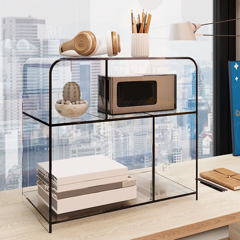 21.7" Tall Sofa Side Accent Table Modern Clear Acrylic End Table with Storage