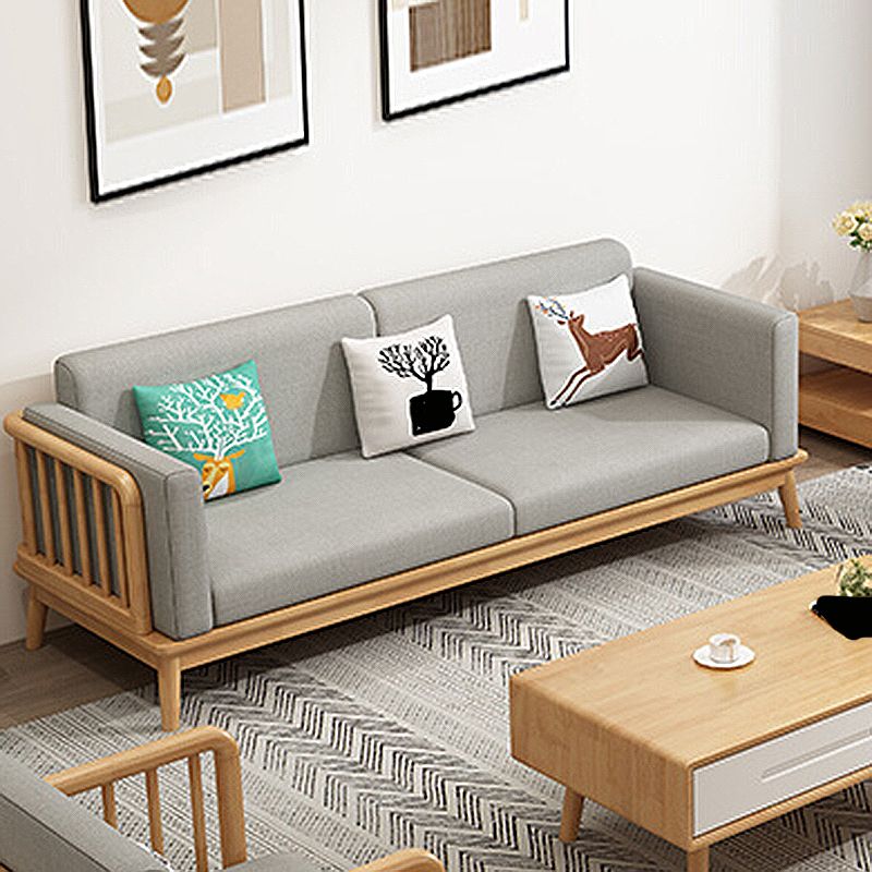Linen Cushions Modern  Sofa 31"W Square Arm Sofa  for Living Room