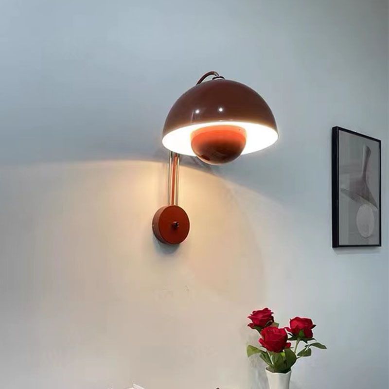 Metal Dome Shape Wall Light Modern Style 1 Light Wall Light Sconces