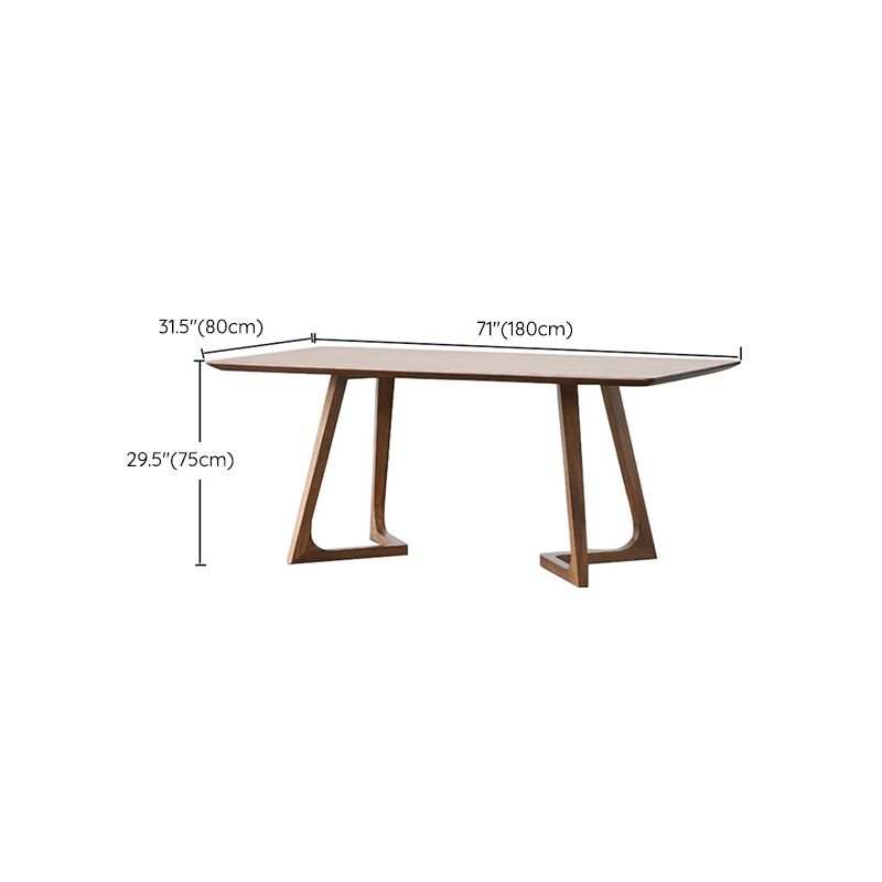 Industrial Dining Wood Table Dining Rectangle Table with Wooden Legs