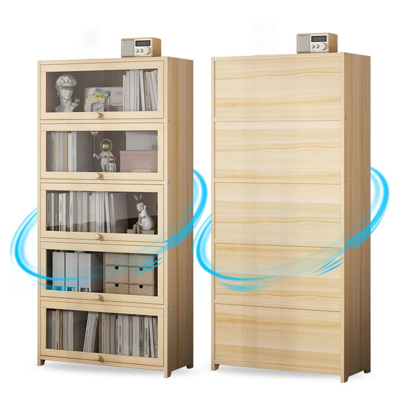 Contemporary Bookshelf Standard Wooden Closed Back Bookcase with Shelves