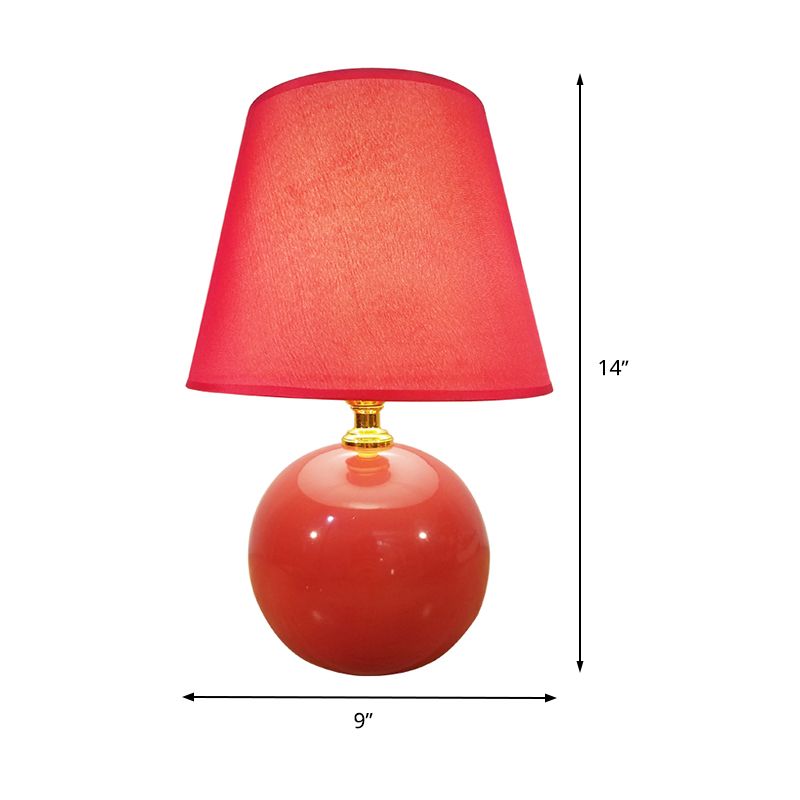 Luce modernista di compito di bagliore largo 1 testa rossa lampada da scrivania con base in ceramica, larga 8 "/9"