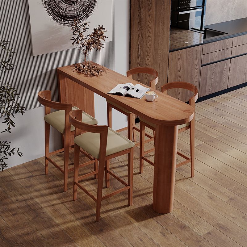 Modern 1/3/5 Pieces Bar Table Set Rubber Wood Counter Table for Living Room