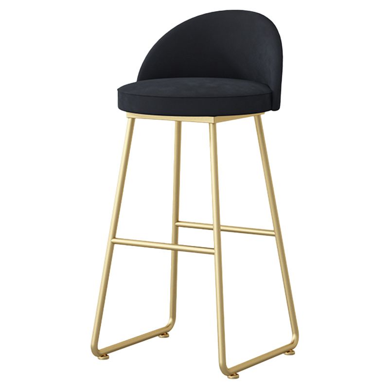 Nordic Glam Bar-stool Bucket Bar Stool for Home with Metal Legs