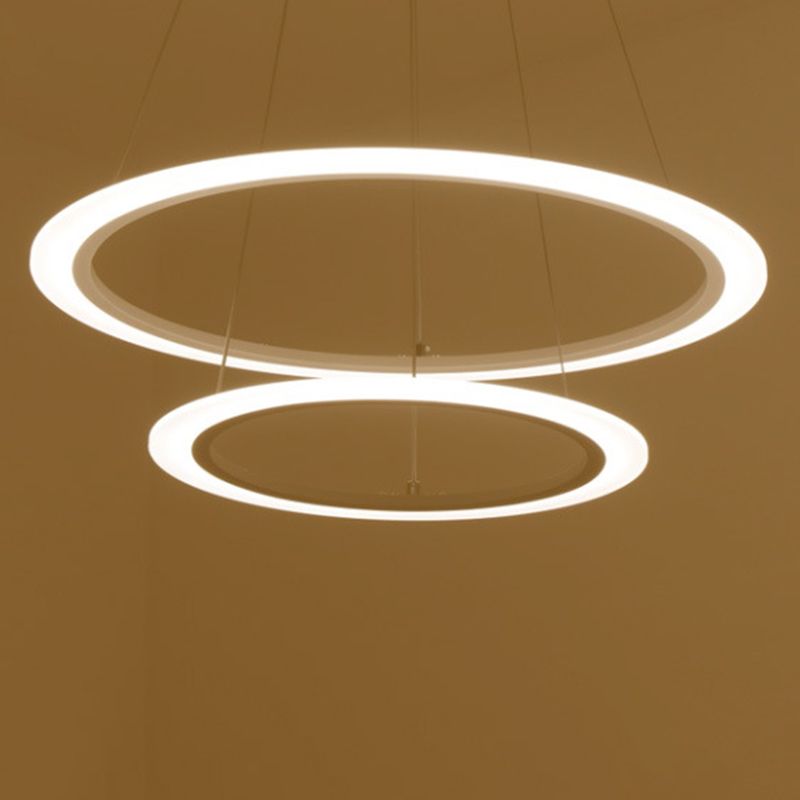 Moderne eenvoudige led hangende kroonluchter licht acrylhangende hanglampen voor eetkamer