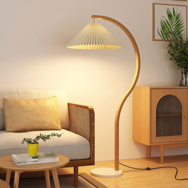 Cone Floor Standing Lamp Modern Style Floor Light with Fabric Shade