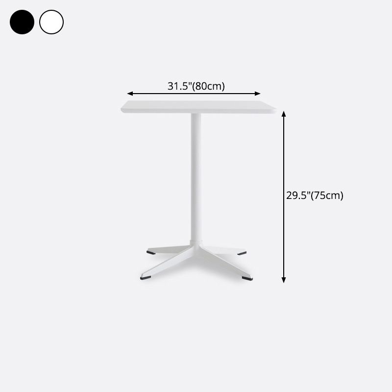 Metal Industrial Square Dining Table Solid Wood Top Table with Pedestal