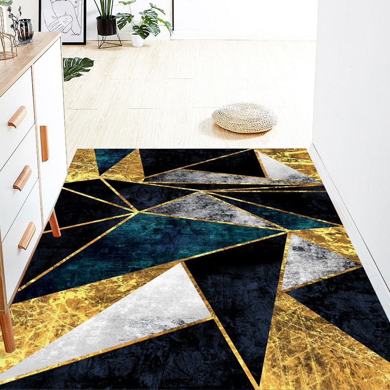 Leichter Luxus Teppich Polyester Farbblock Teppich Waschbar Teppich für Wohnkultur