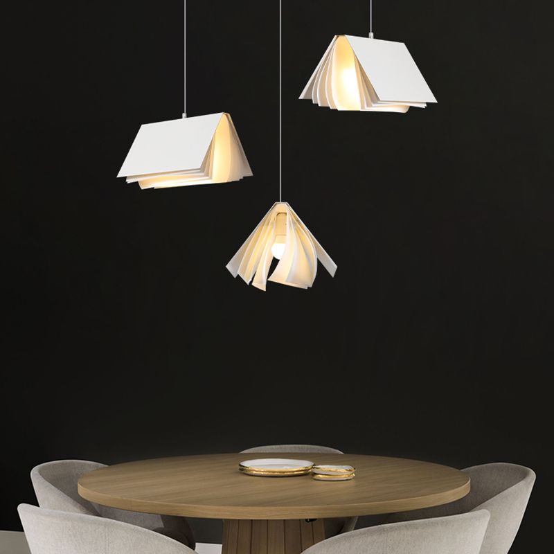 Modern Fabric Ceiling Pendant 1-Light Book Pendant Lamp for Dining Room