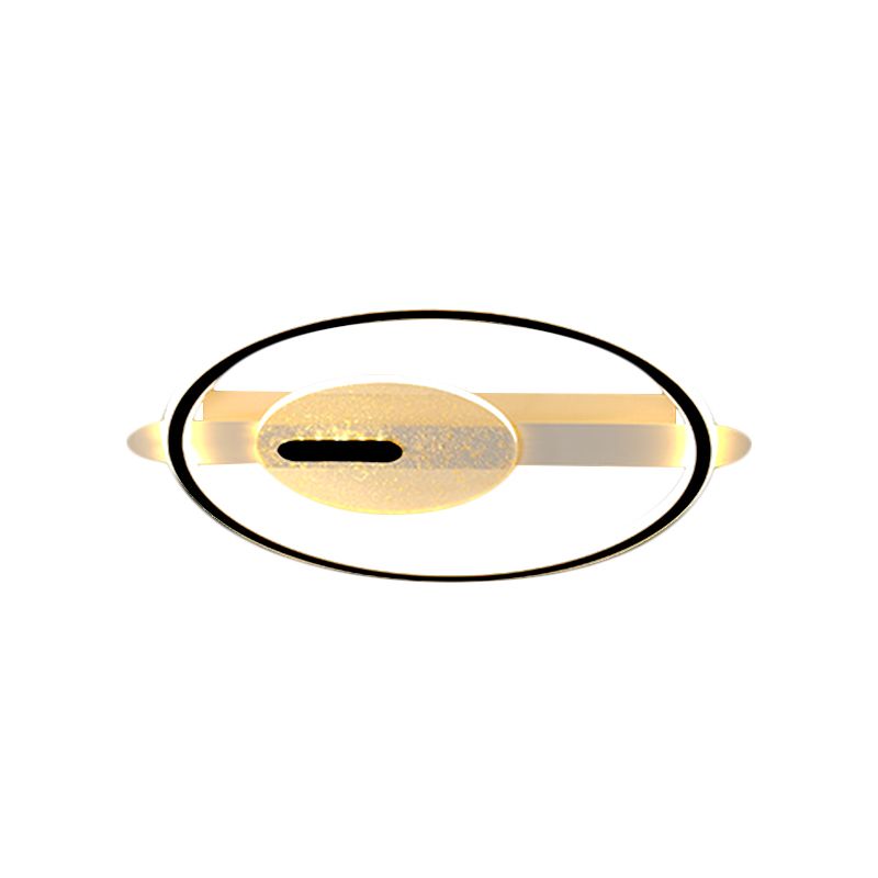 Monte semi-flush rotonda nera/oro Simplicità Apparecchiatura del soffitto acrilico in luce calda/bianca, larghezza 16,5 "/20,5"